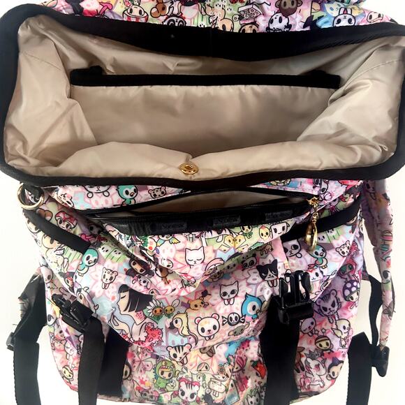 LeSportsac X TokiDoki Fioritura Print Large Strap All Over Print Backpack RARE - Picture 4 of 12